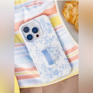 Loopy Case Blue Toile White Blue Floral Dainty Feminine Coquette| iPhone 14 Pro
